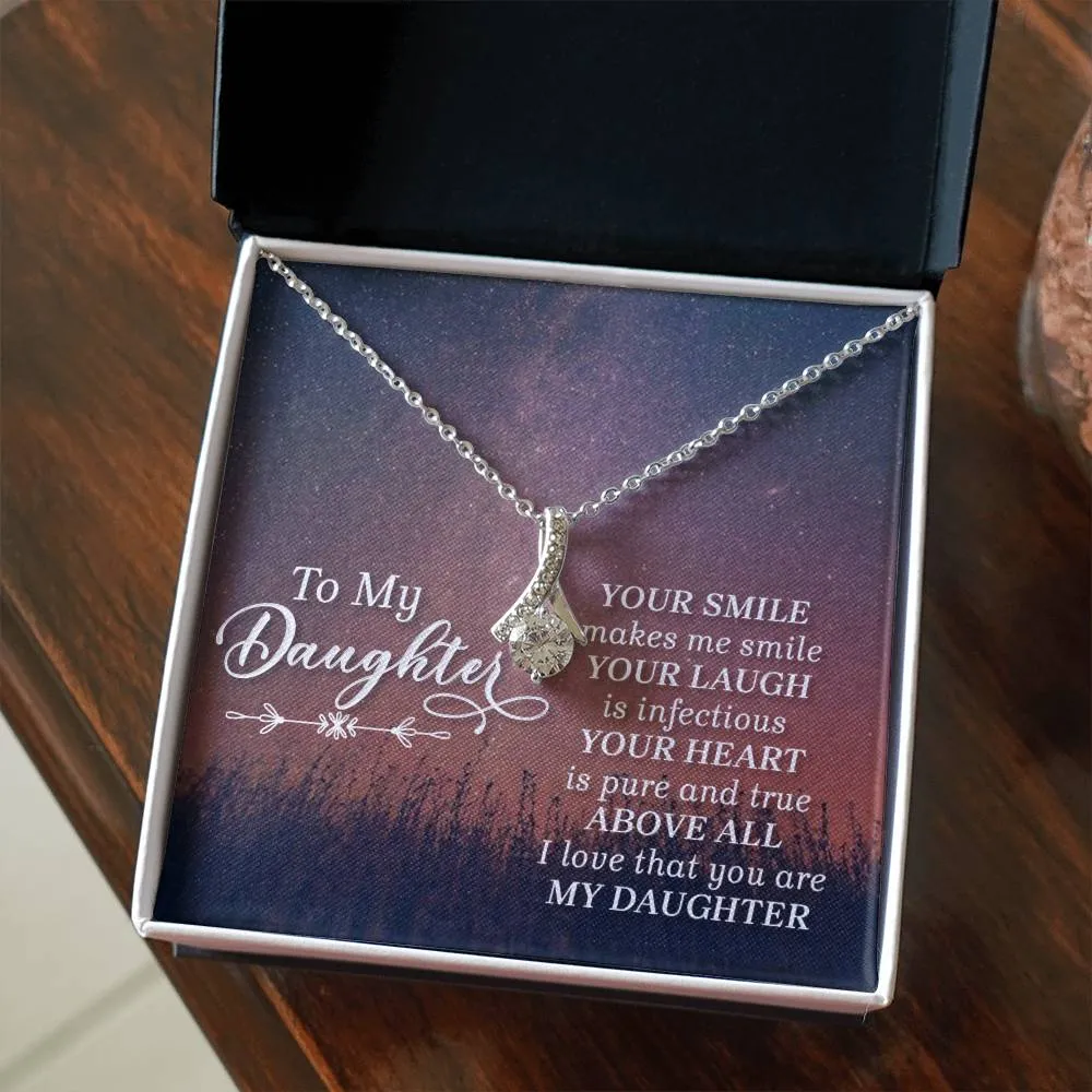 To My Daughter Necklace from Mom/dad, Your Smile Makes Me Smile