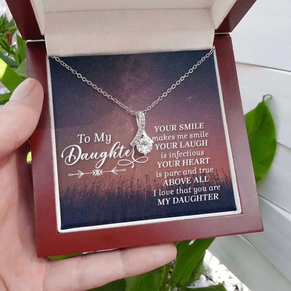 To My Daughter Necklace from Mom/dad, Your Smile Makes Me Smile