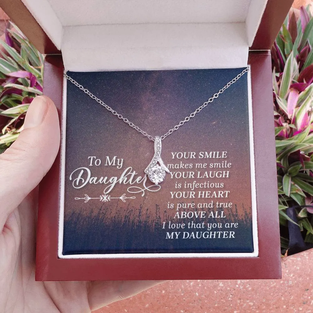 To My Daughter Necklace from Mom/dad, Your Smile Makes Me Smile