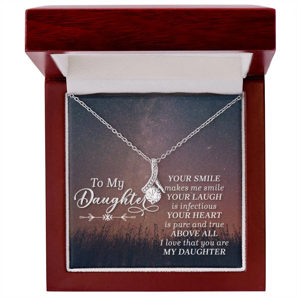 To My Daughter Necklace from Mom/dad, Your Smile Makes Me Smile