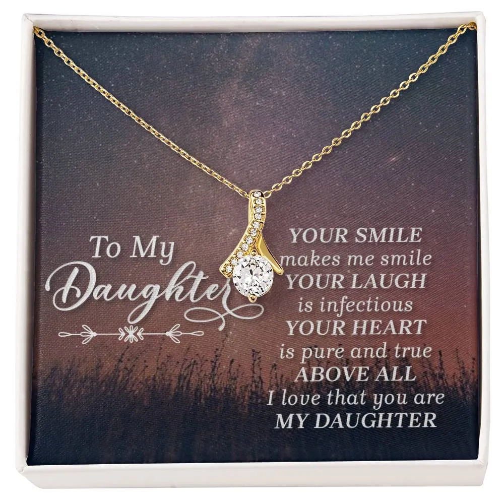 To My Daughter Necklace from Mom/dad, Your Smile Makes Me Smile