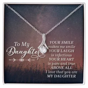 To My Daughter Necklace from Mom/dad, Your Smile Makes Me Smile