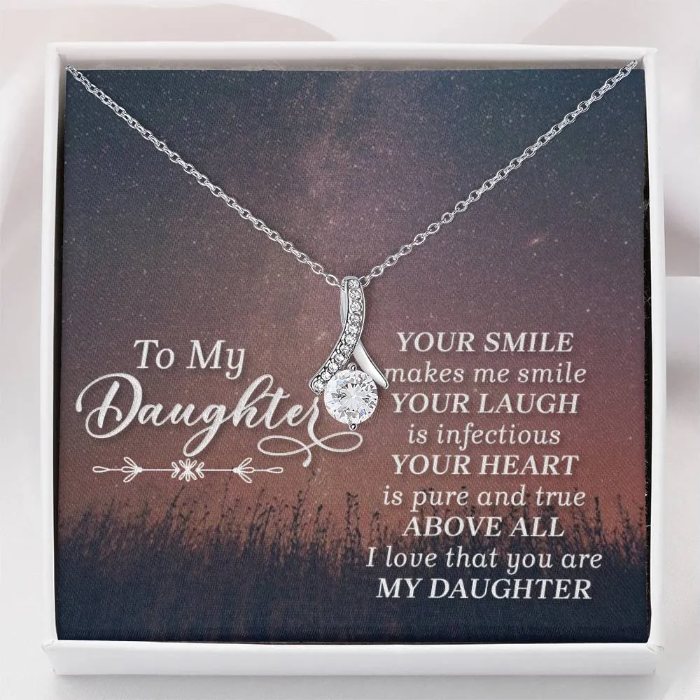 To My Daughter Necklace from Mom/dad, Your Smile Makes Me Smile