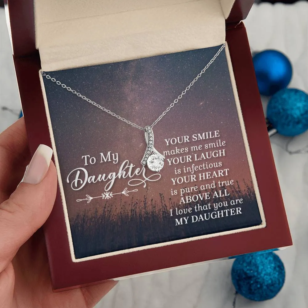 To My Daughter Necklace from Mom/dad, Your Smile Makes Me Smile