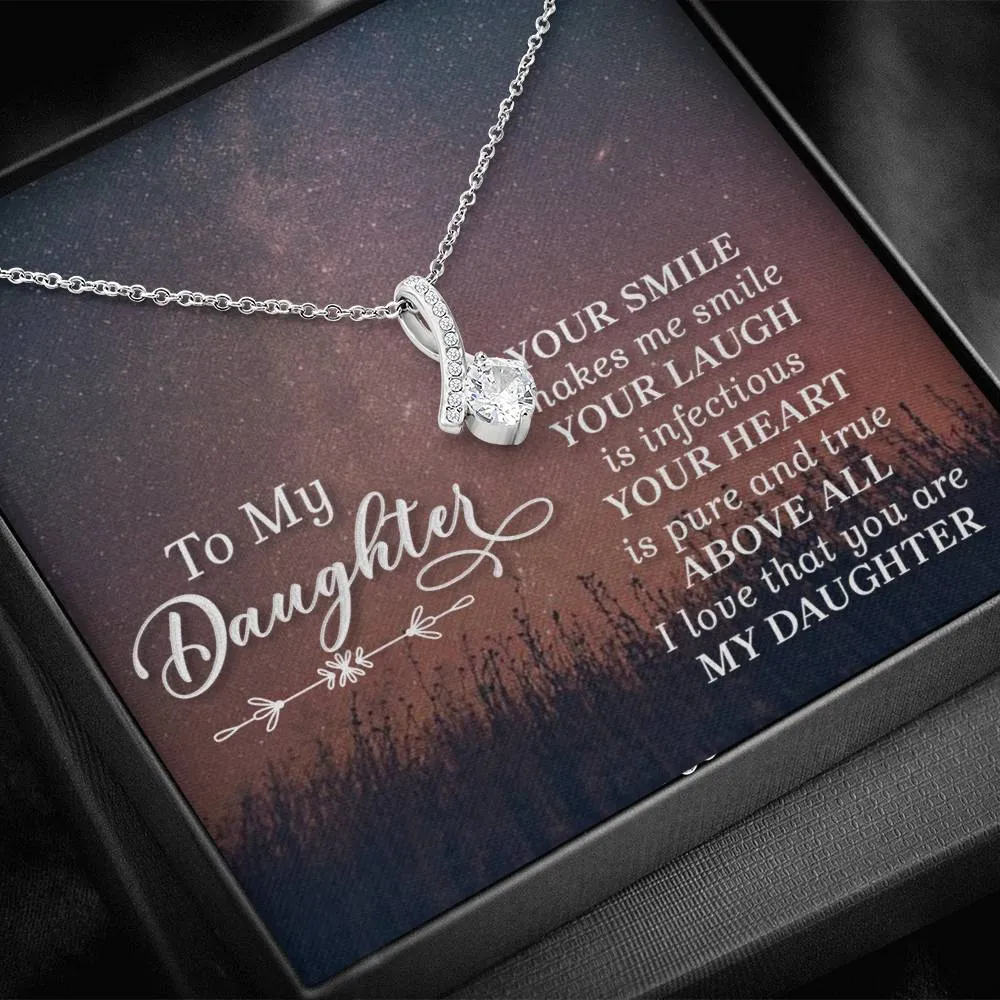 To My Daughter Necklace from Mom/dad, Your Smile Makes Me Smile