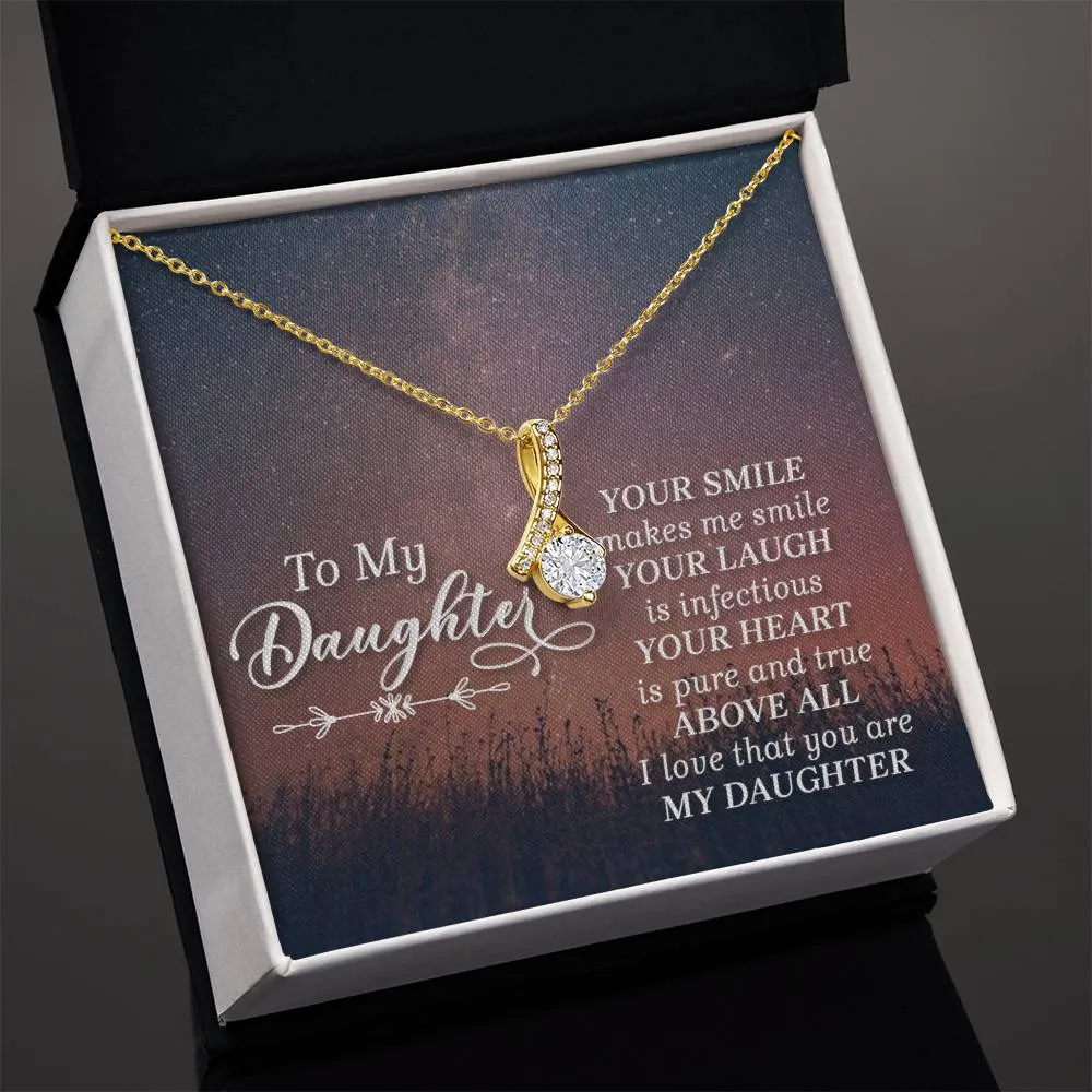 To My Daughter Necklace from Mom/dad, Your Smile Makes Me Smile