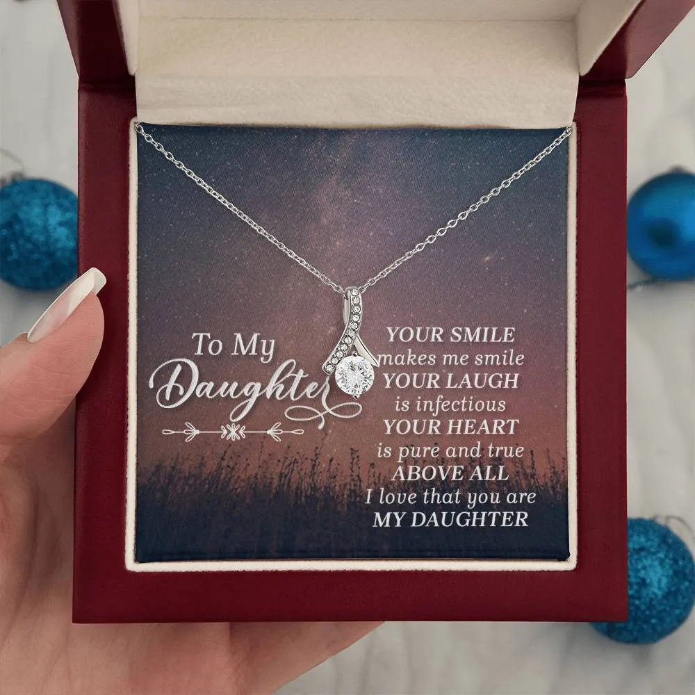 To My Daughter Necklace from Mom/dad, Your Smile Makes Me Smile