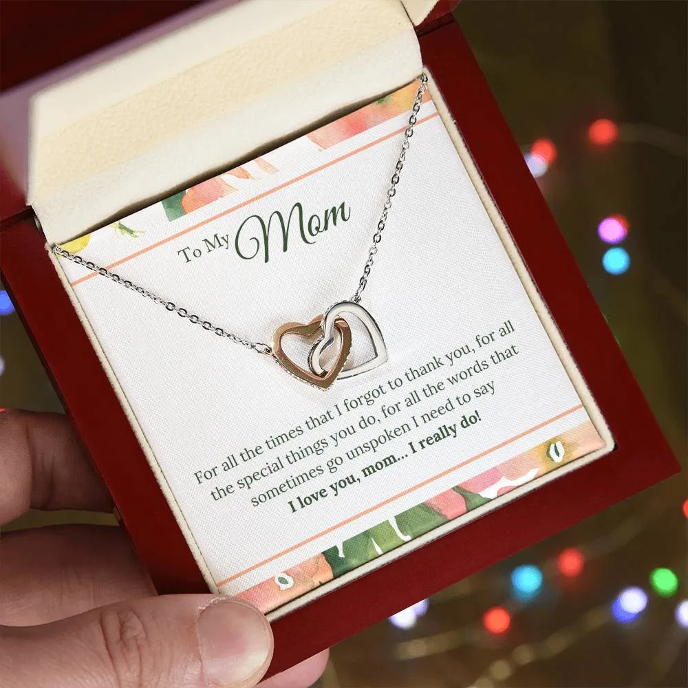 To My Mom Necklace from Son/Daughter, I Love You Mom...