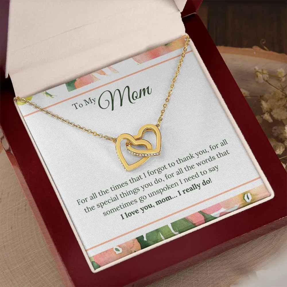 To My Mom Necklace from Son/Daughter, I Love You Mom...