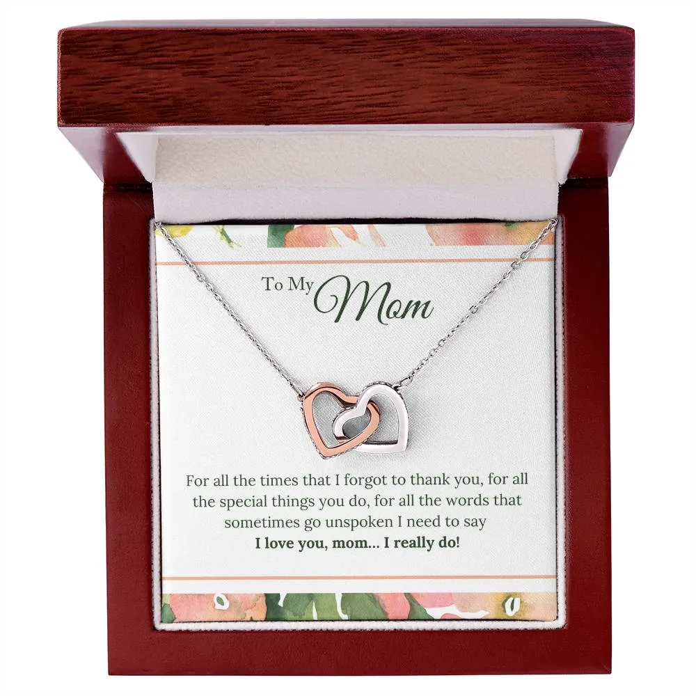 To My Mom Necklace from Son/Daughter, I Love You Mom...