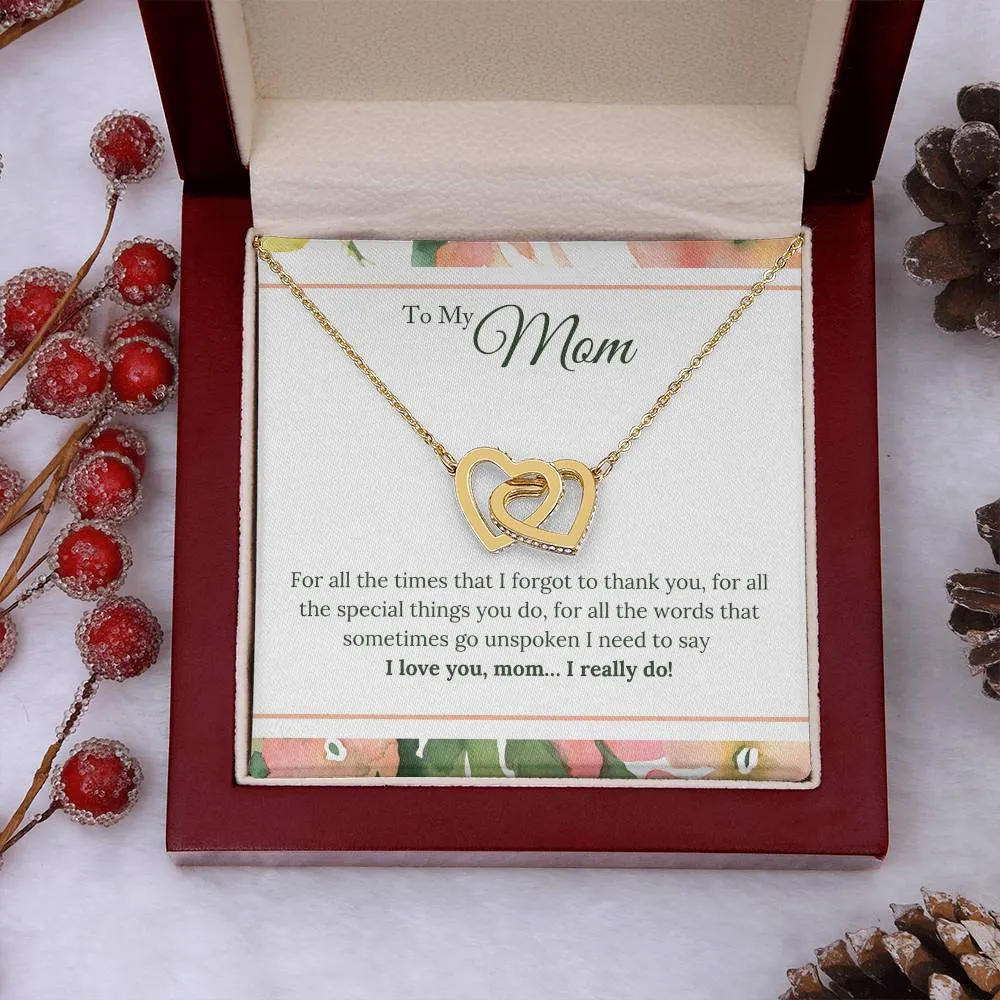 To My Mom Necklace from Son/Daughter, I Love You Mom...