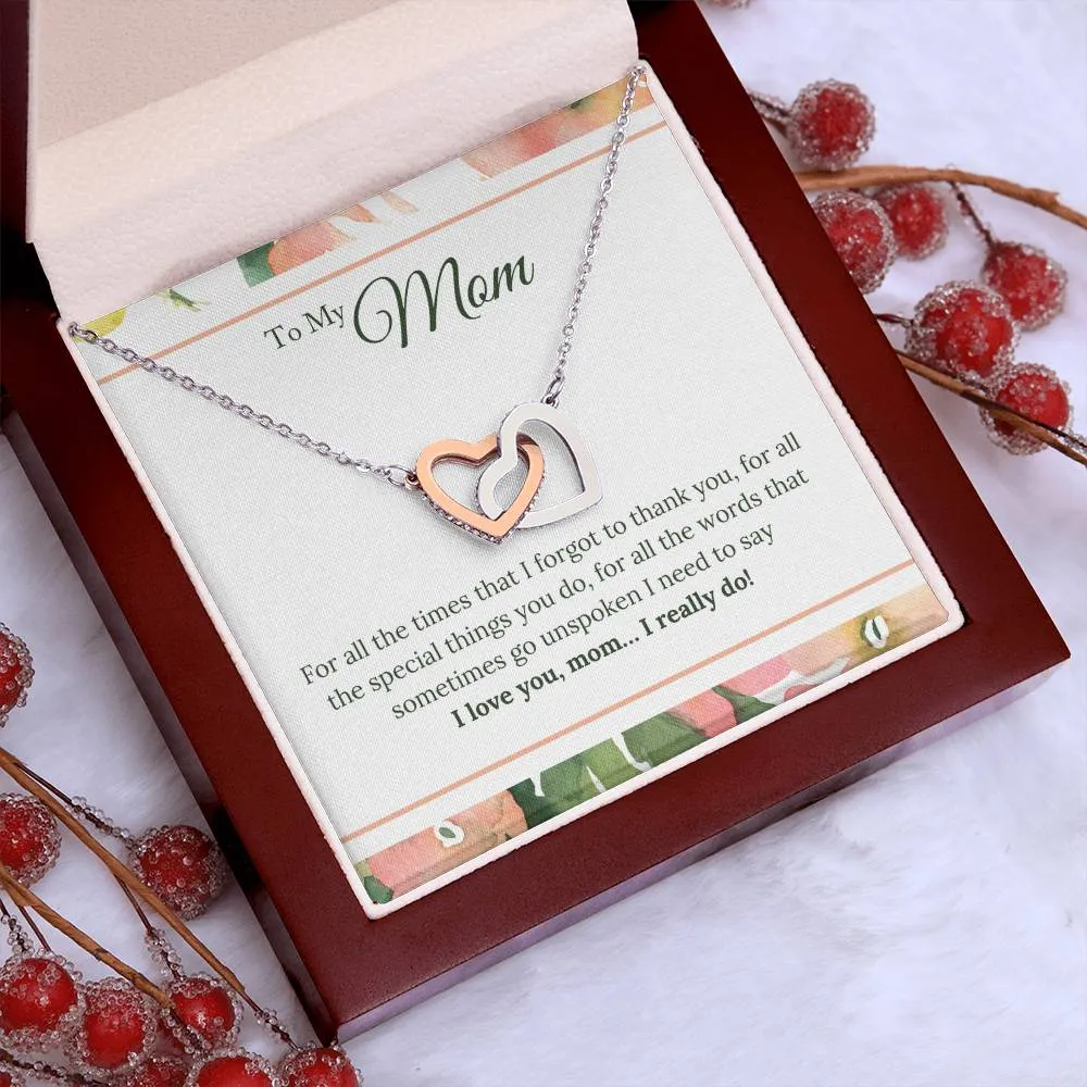 To My Mom Necklace from Son/Daughter, I Love You Mom...