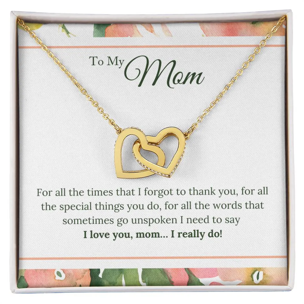 To My Mom Necklace from Son/Daughter, I Love You Mom...