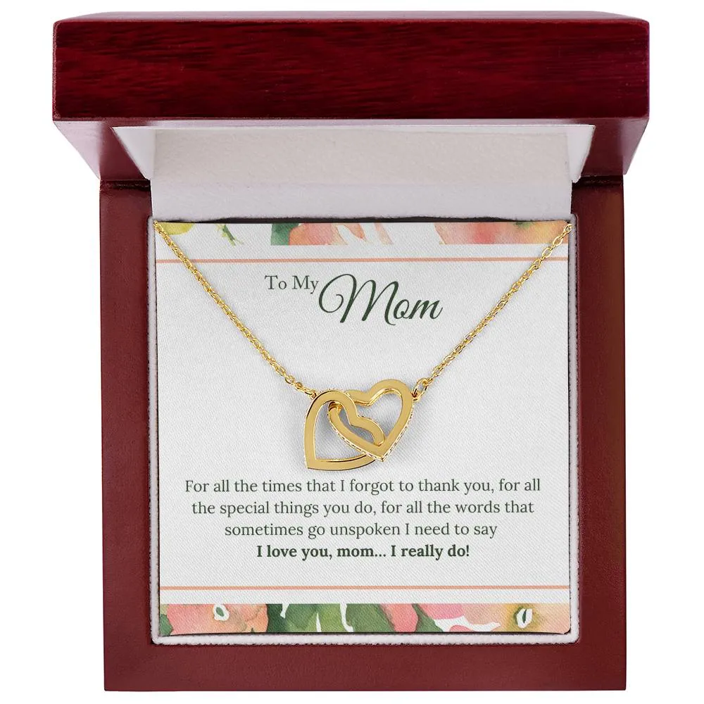 To My Mom Necklace from Son/Daughter, I Love You Mom...