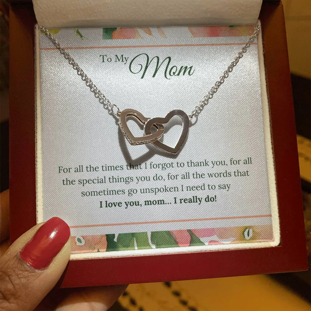 To My Mom Necklace from Son/Daughter, I Love You Mom...