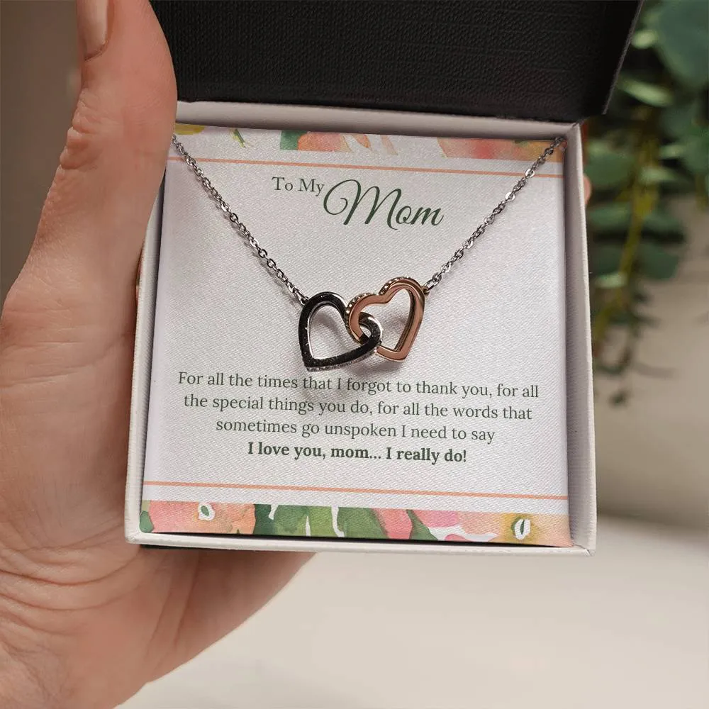 To My Mom Necklace from Son/Daughter, I Love You Mom...