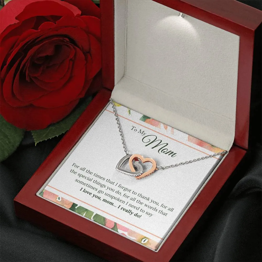 To My Mom Necklace from Son/Daughter, I Love You Mom...