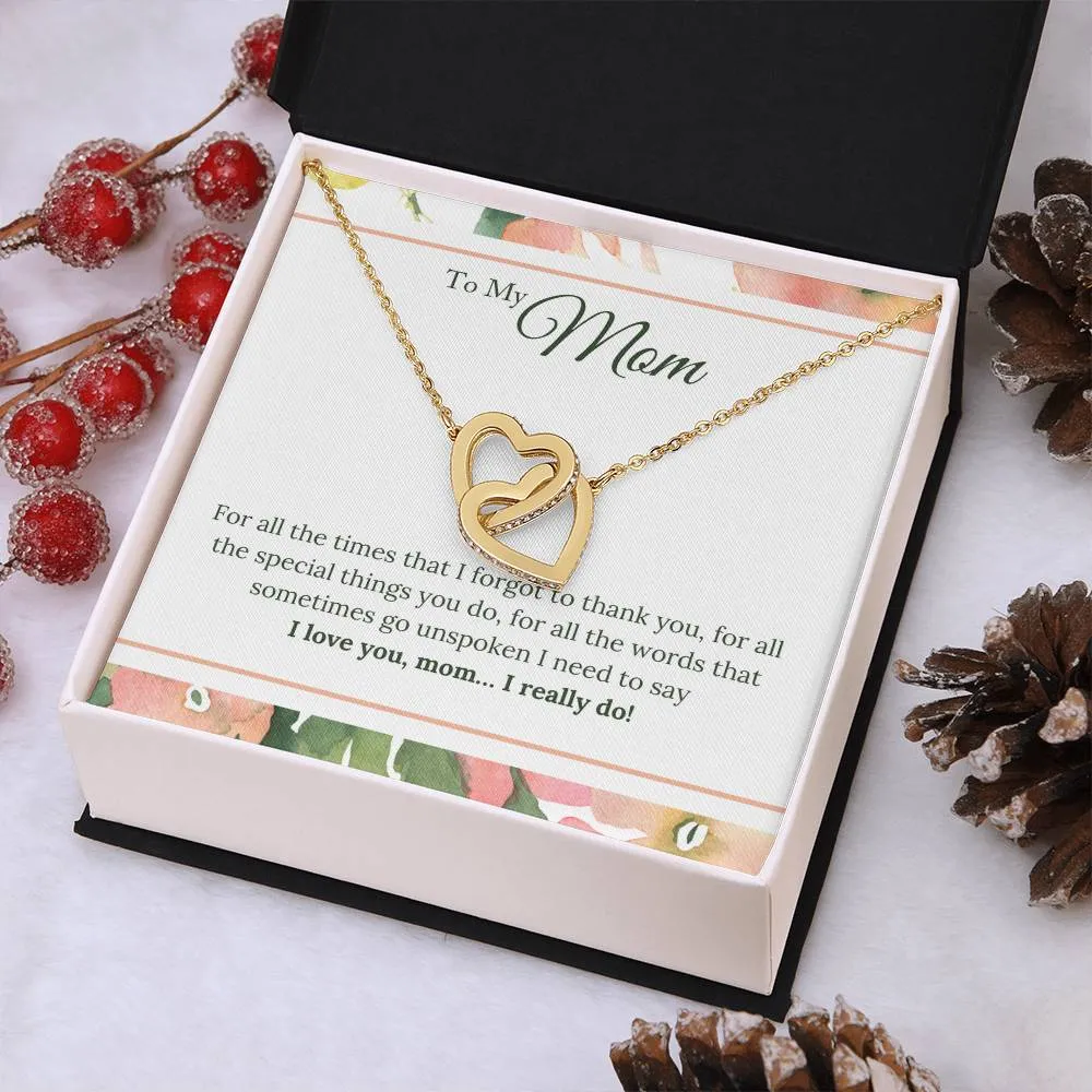 To My Mom Necklace from Son/Daughter, I Love You Mom...