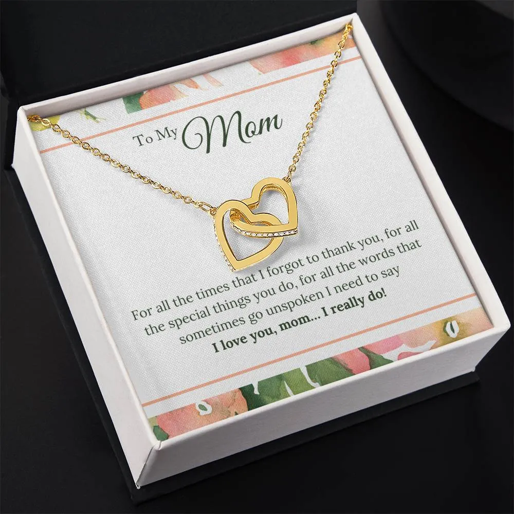 To My Mom Necklace from Son/Daughter, I Love You Mom...