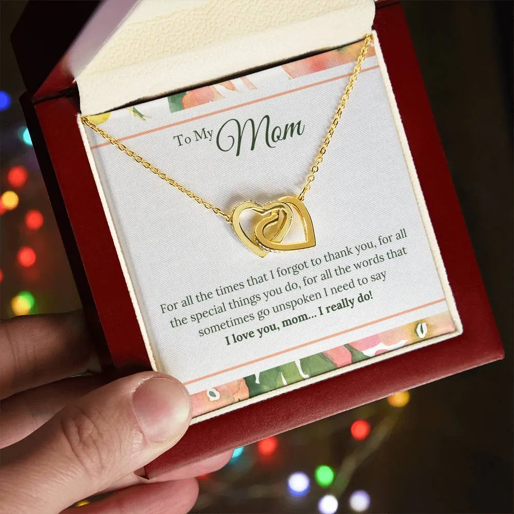 To My Mom Necklace from Son/Daughter, I Love You Mom...