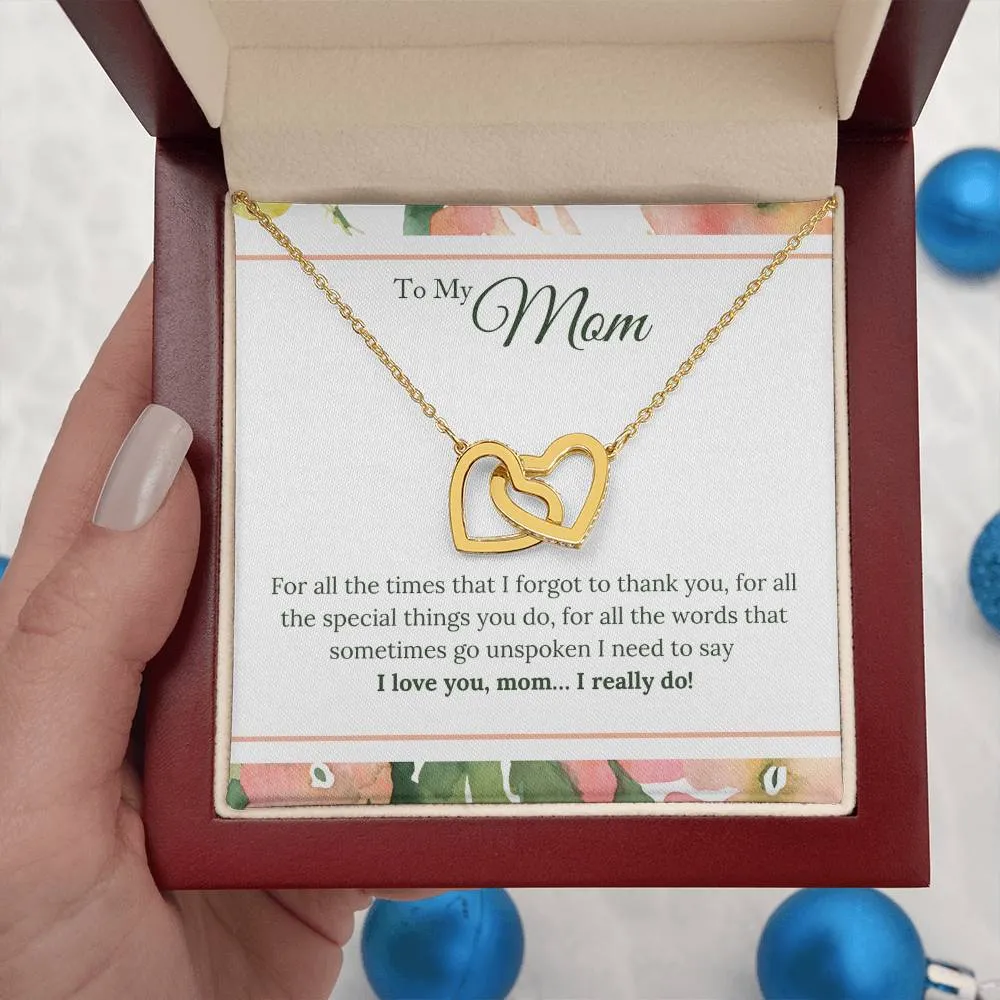 To My Mom Necklace from Son/Daughter, I Love You Mom...