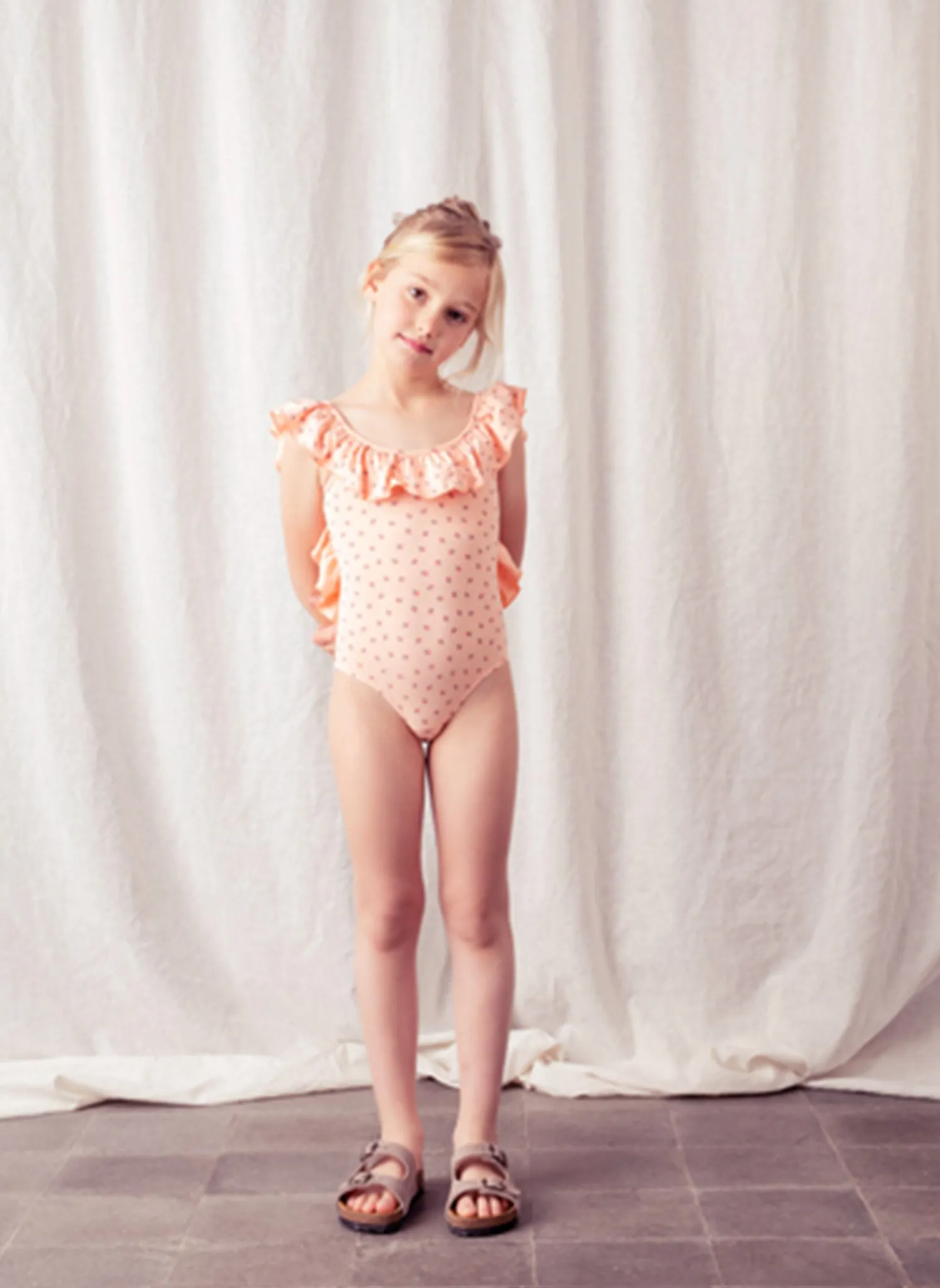 tocoto vintage Strawberry Swimsuit in Salmon