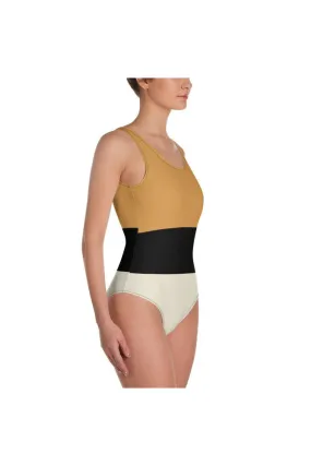 Tracie Tri-Color One-Piece Swimsuit