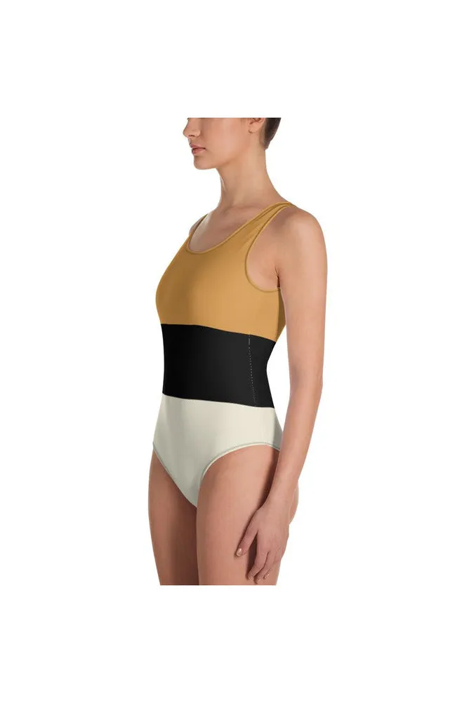 Tracie Tri-Color One-Piece Swimsuit