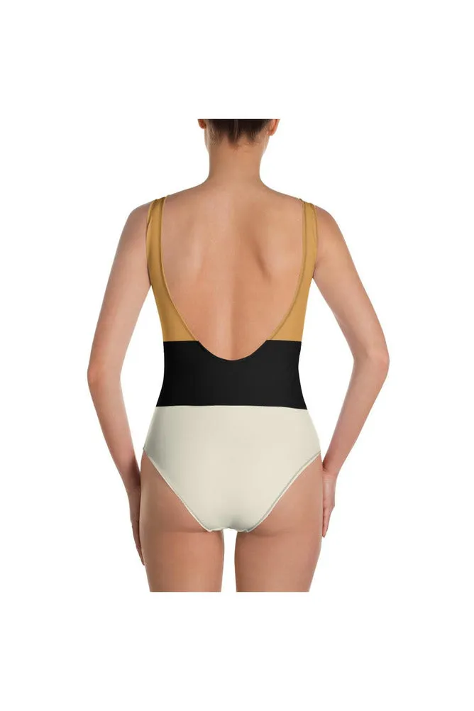 Tracie Tri-Color One-Piece Swimsuit