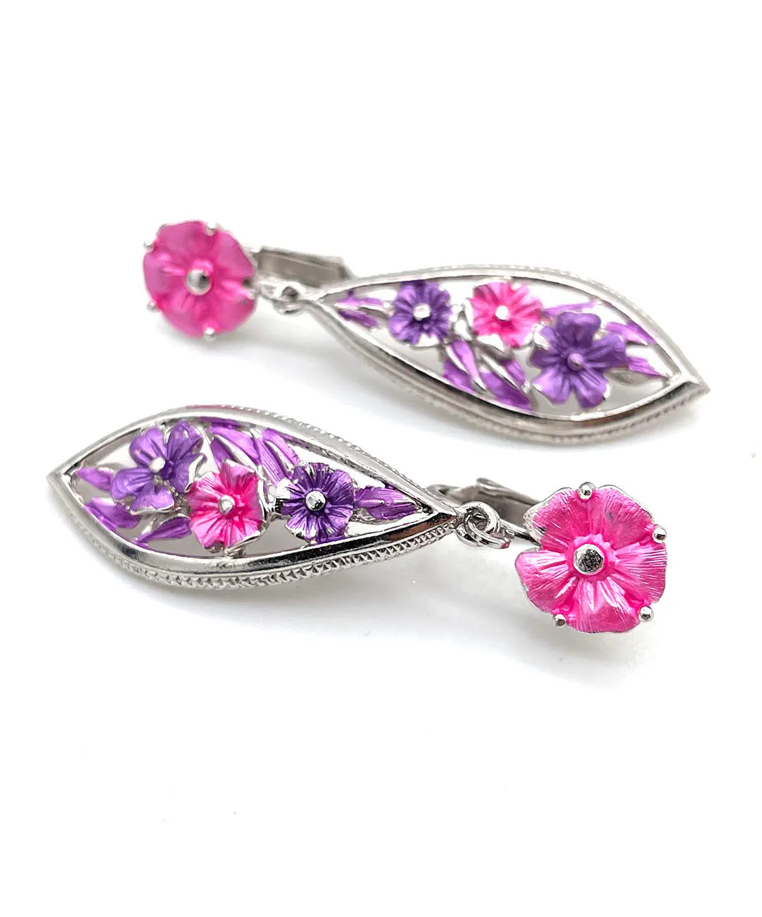 【USA輸入】ヴィンテージ PARK LANE オープンワーク フラワー イヤリング/Vintage PARK LANE Openwork Flowers Clip On Earrings