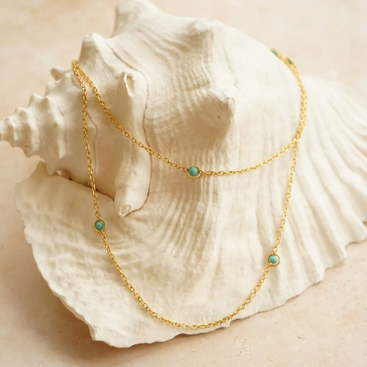 Vintage Bead Stationed Long Necklace