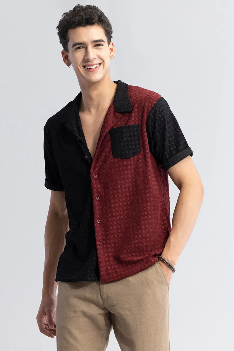 Waffle Block Red Cut & Sew Shirt