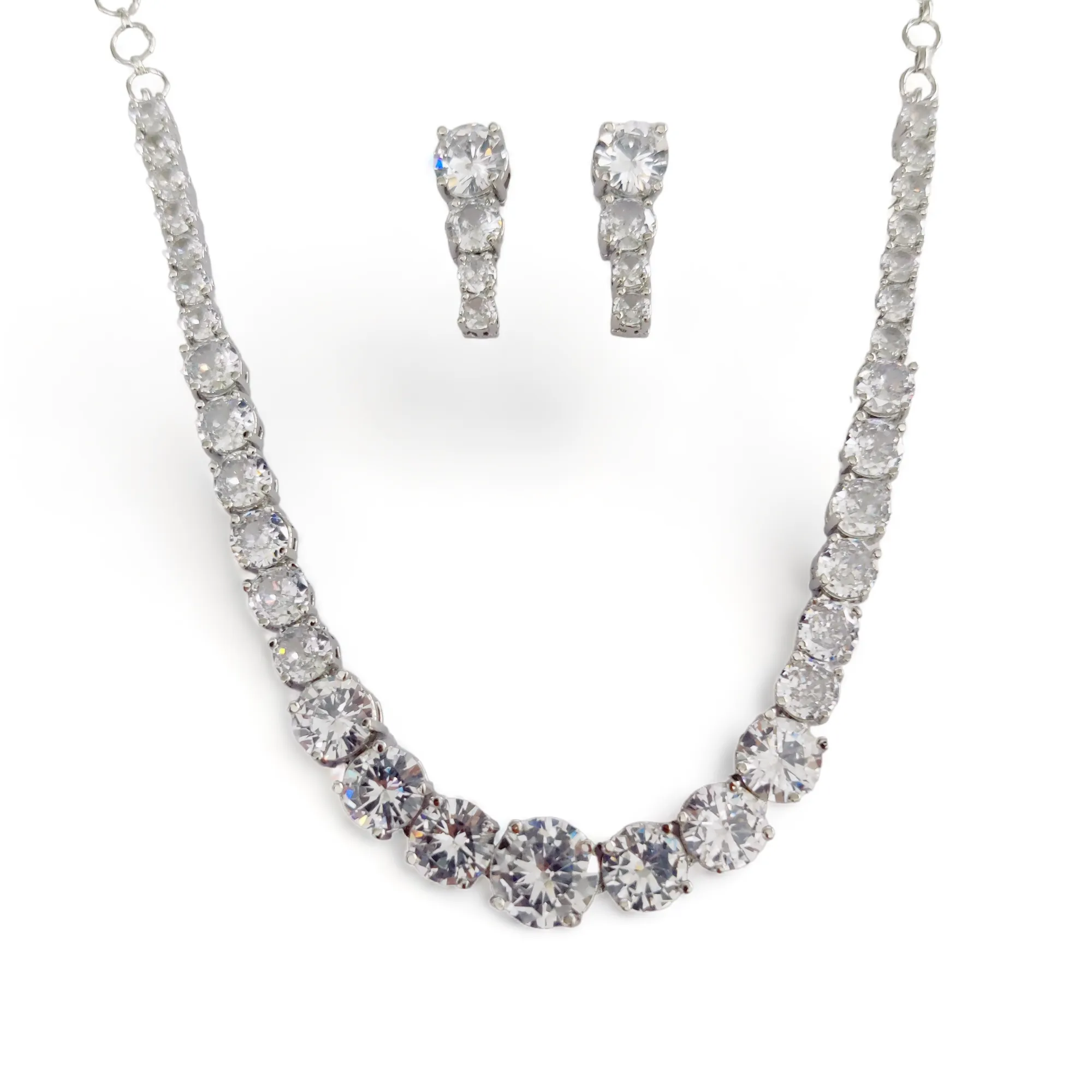 Whitney - Silver Cubic Zirconia Bridal Jewelry Set