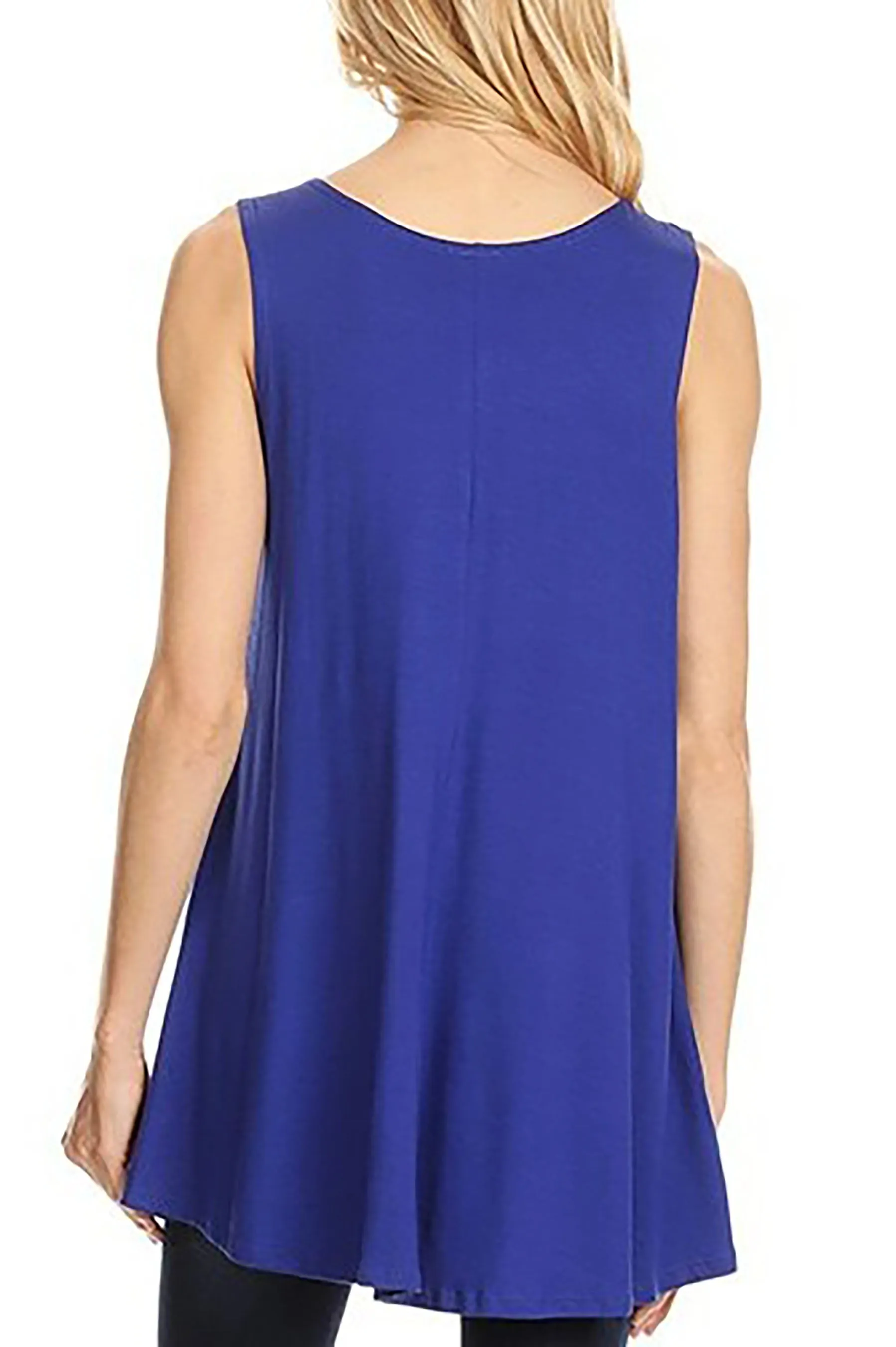 Women's Casual A line Sleeveless Tunic Top