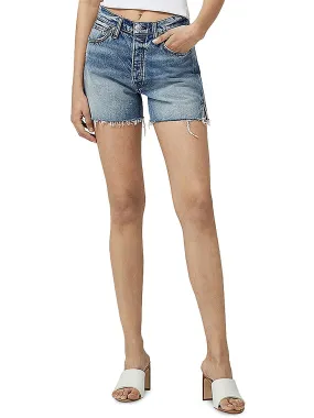 Womens Mini Raw Hem Denim Shorts