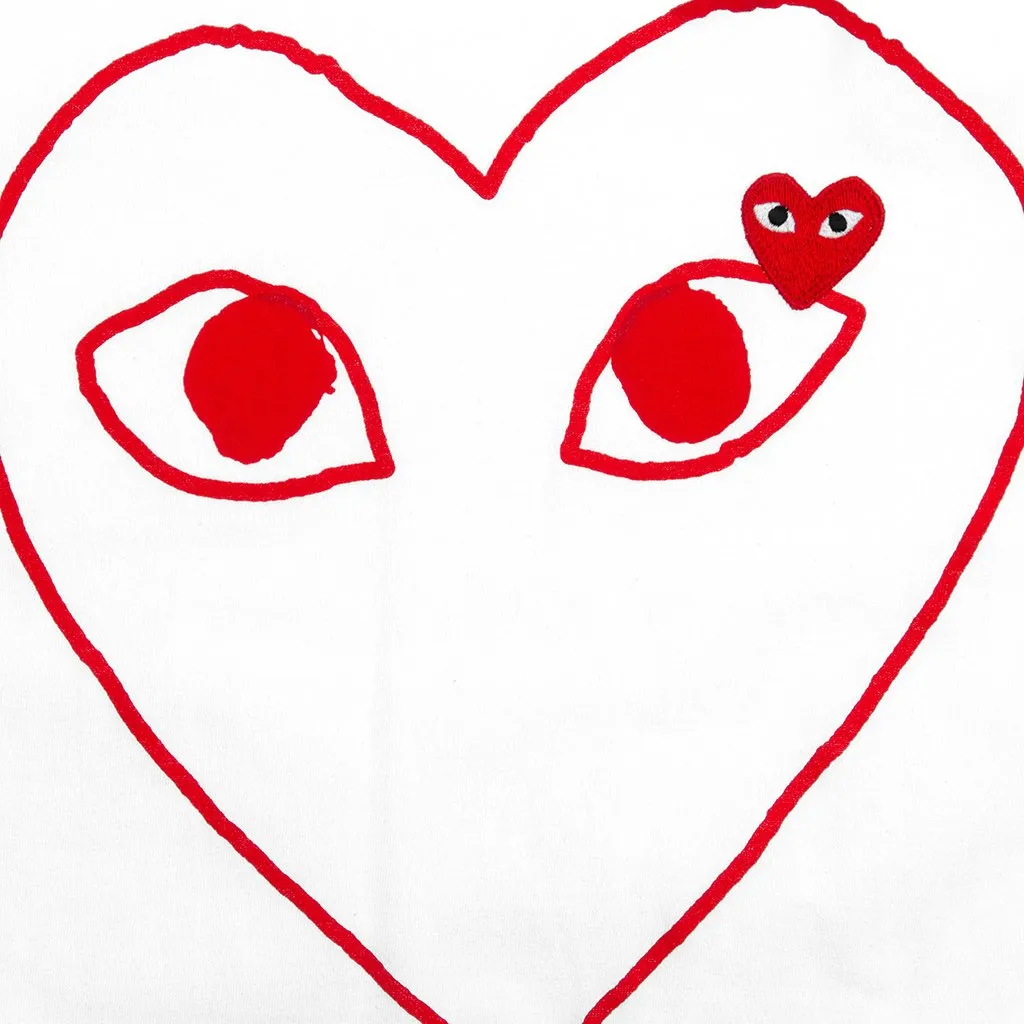 Women's Red Emblem Heart Sketch Tee - White