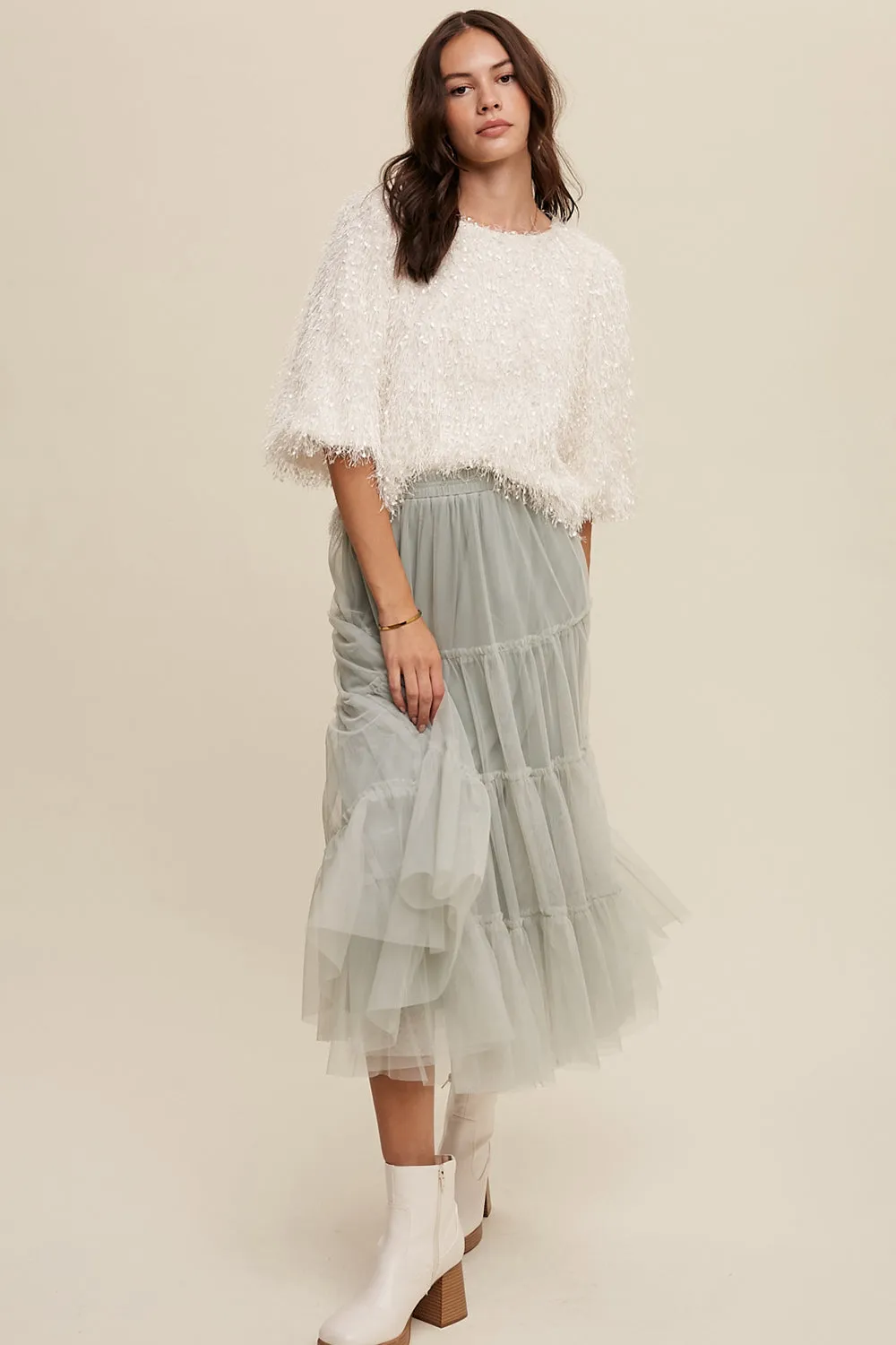 Your Favorite Tiered Mesh Flouncy Skirt