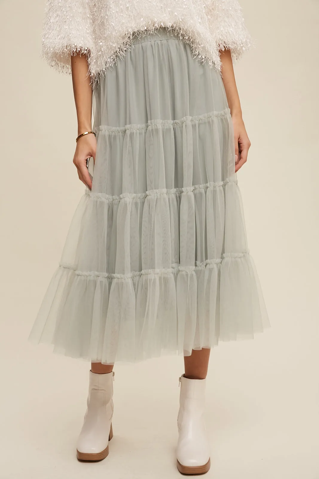 Your Favorite Tiered Mesh Flouncy Skirt