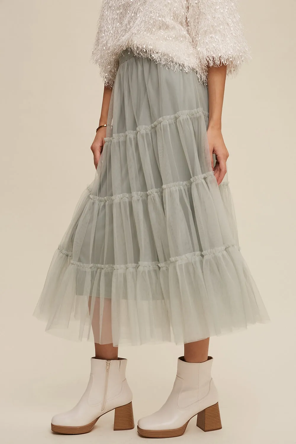 Your Favorite Tiered Mesh Flouncy Skirt