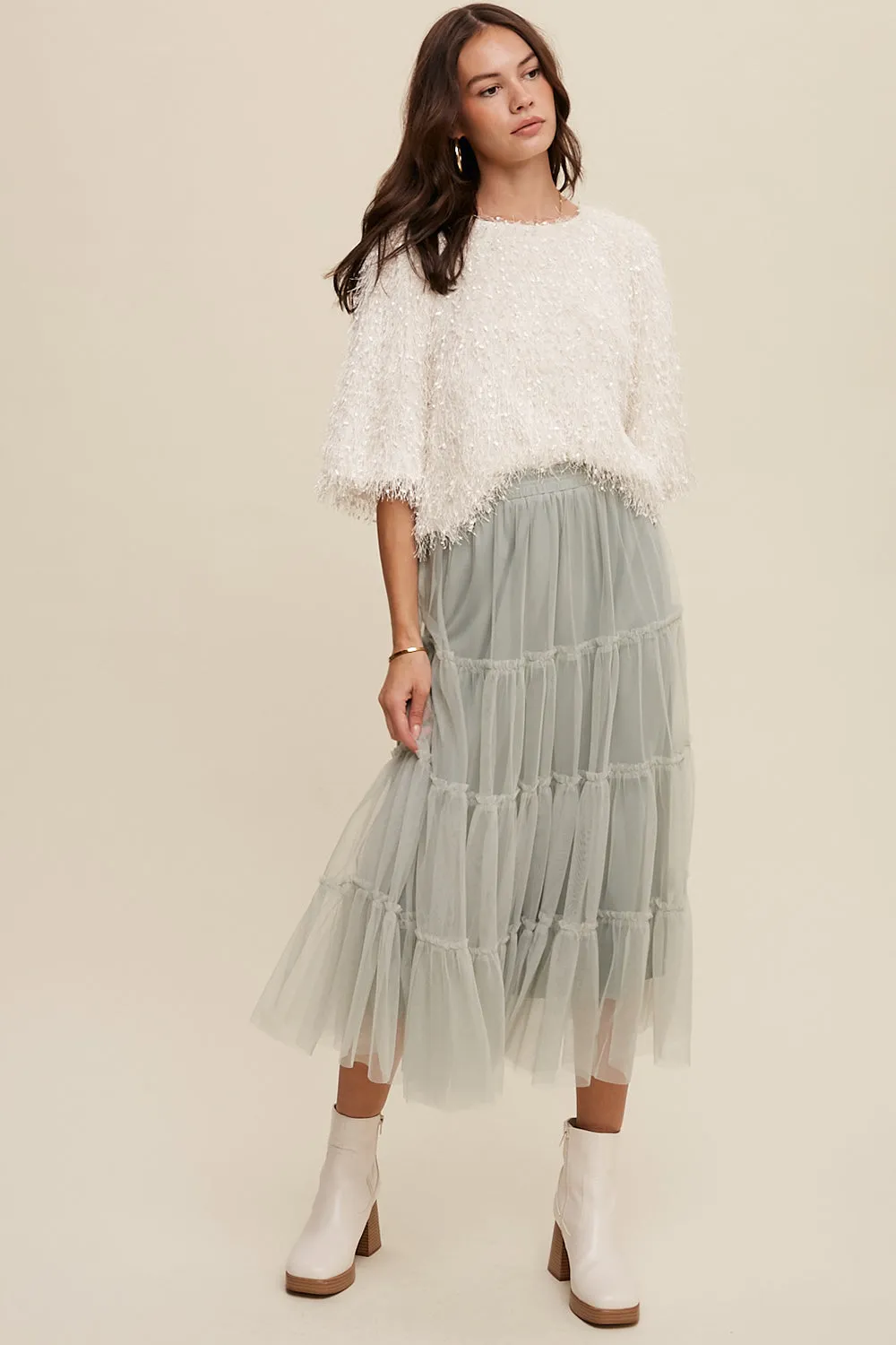 Your Favorite Tiered Mesh Flouncy Skirt