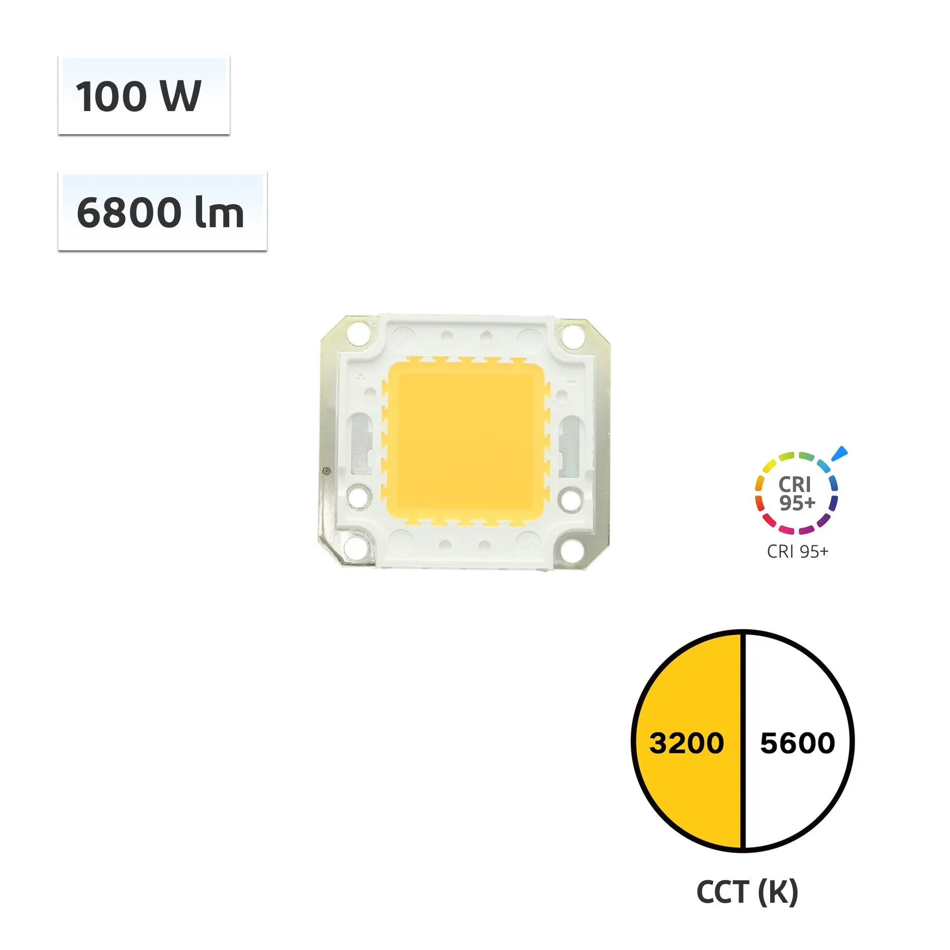 YUJILEDS CRI 95  100W COB LED 3200K 5600K - 400H - 2pcs