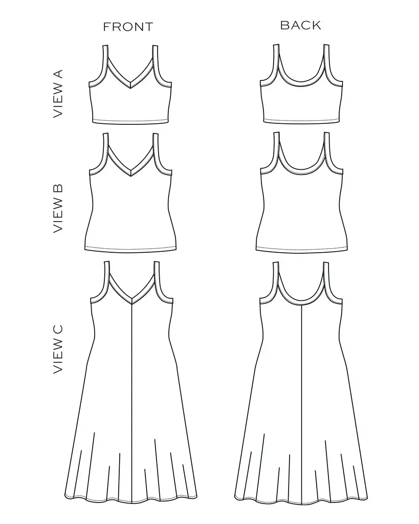 Zoey Tank & Dress | Plus Size 14-32 | Sewing Pattern by True Bias